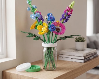 Wide Mouth Frog Lid for Brick Flowers | Display | Flower Arrangement | Decorative Display | Bricks Block