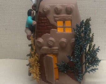 Pueblo Romper-Large-6&quot;H-Square-w-Flicker Light