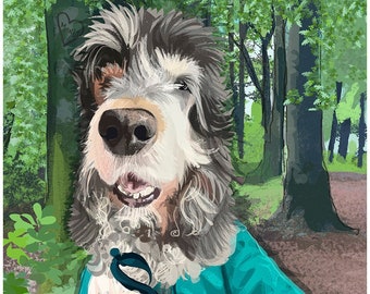 Custom Pet Portraits - HRH Pet Portraits, Regal Pet portraits,