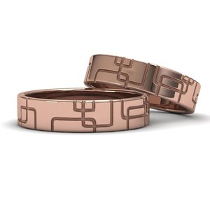 18k rose gold couples&#39; rings. For a wedding, anniversary, engagement, or gift. Free shipping.