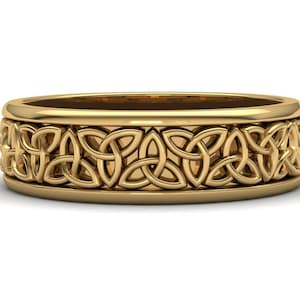 Anillo con Triqueta oro amarillo 18k. Ideal para regalo, compromiso, boda o aniversario. Envío gratis.