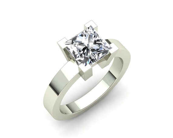 2ct Princess Cut  Lab-Grown Diamond Ring in 18k White Gold