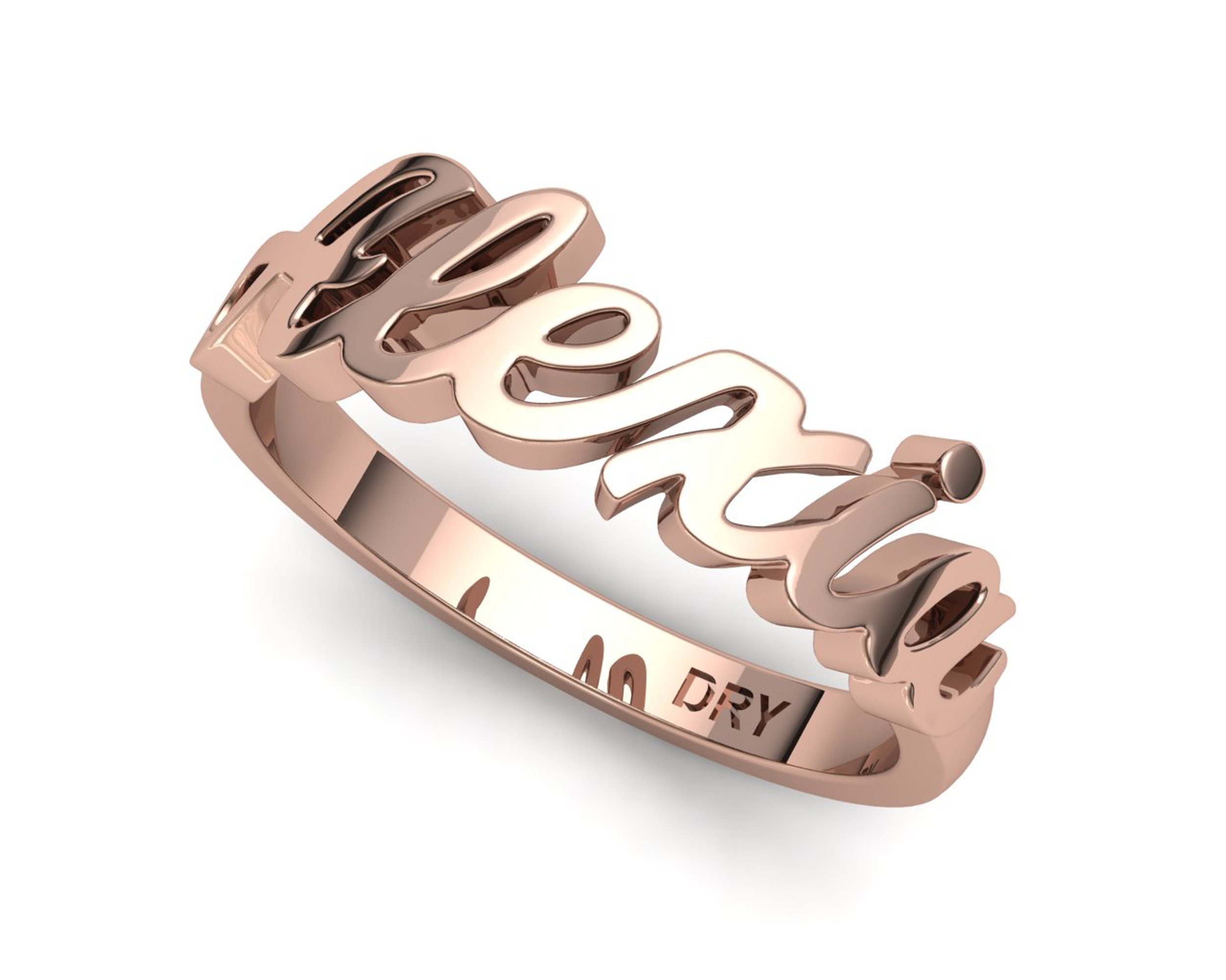 Simple Name Engraved Gold Rings