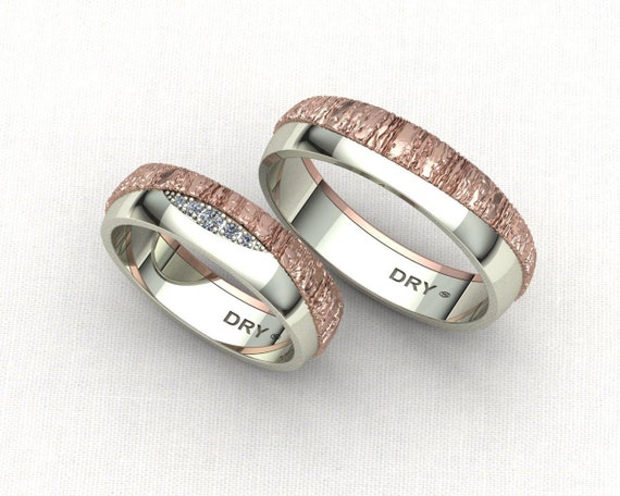 paridad lb cobertura Anillos de boda en oro blanco y rosa. Ideal para compromiso - Etsy España