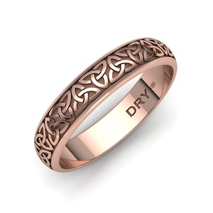 Gold Triquetra Band | Celtic Knot Ring for Wedding, Anniversary & Gift | Free Shipping