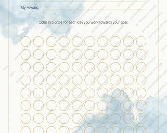 Uitdagingsplanner voor 100 dagen | Afdrukbare pdf-doelentracker | Gewoontetracker | Motivatiedagboekblad