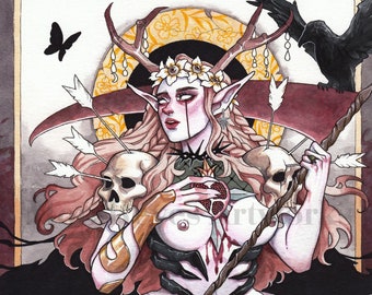 Persephone and Hades Art Greek Myth Spring Godess of Underworld- Gothic Renaissance