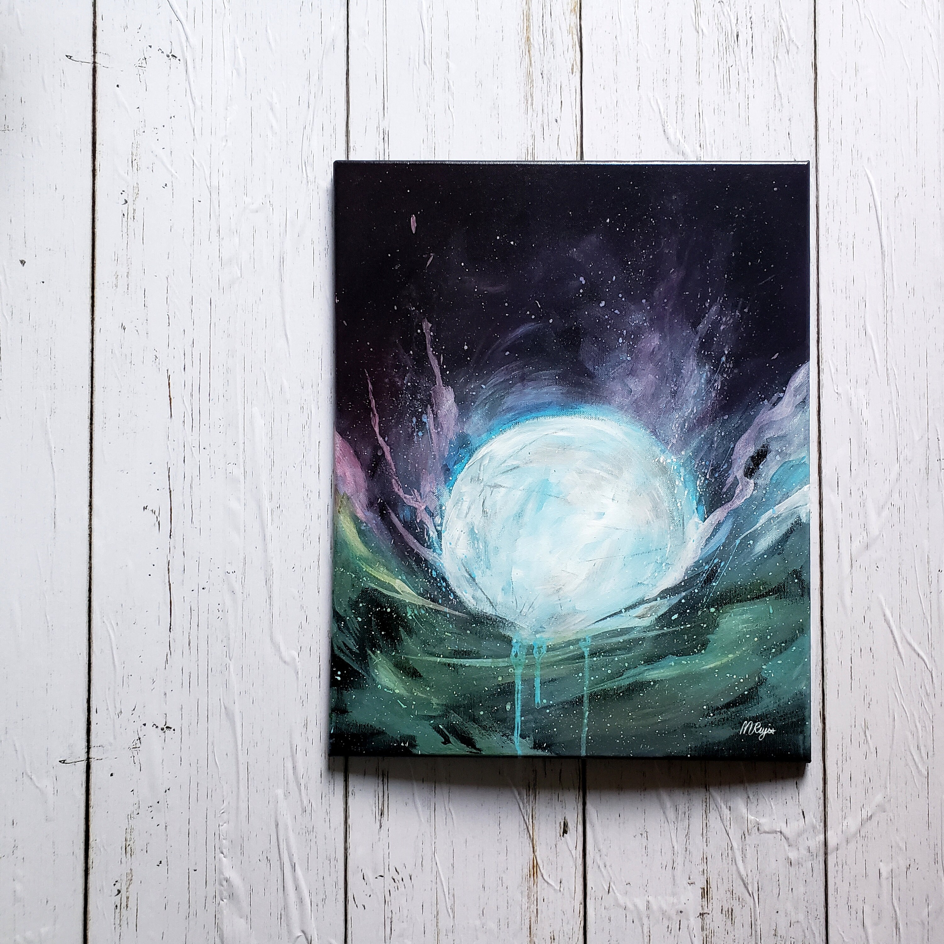 Abstract Moon Painting on canvas Moon wall art moon original Etsy