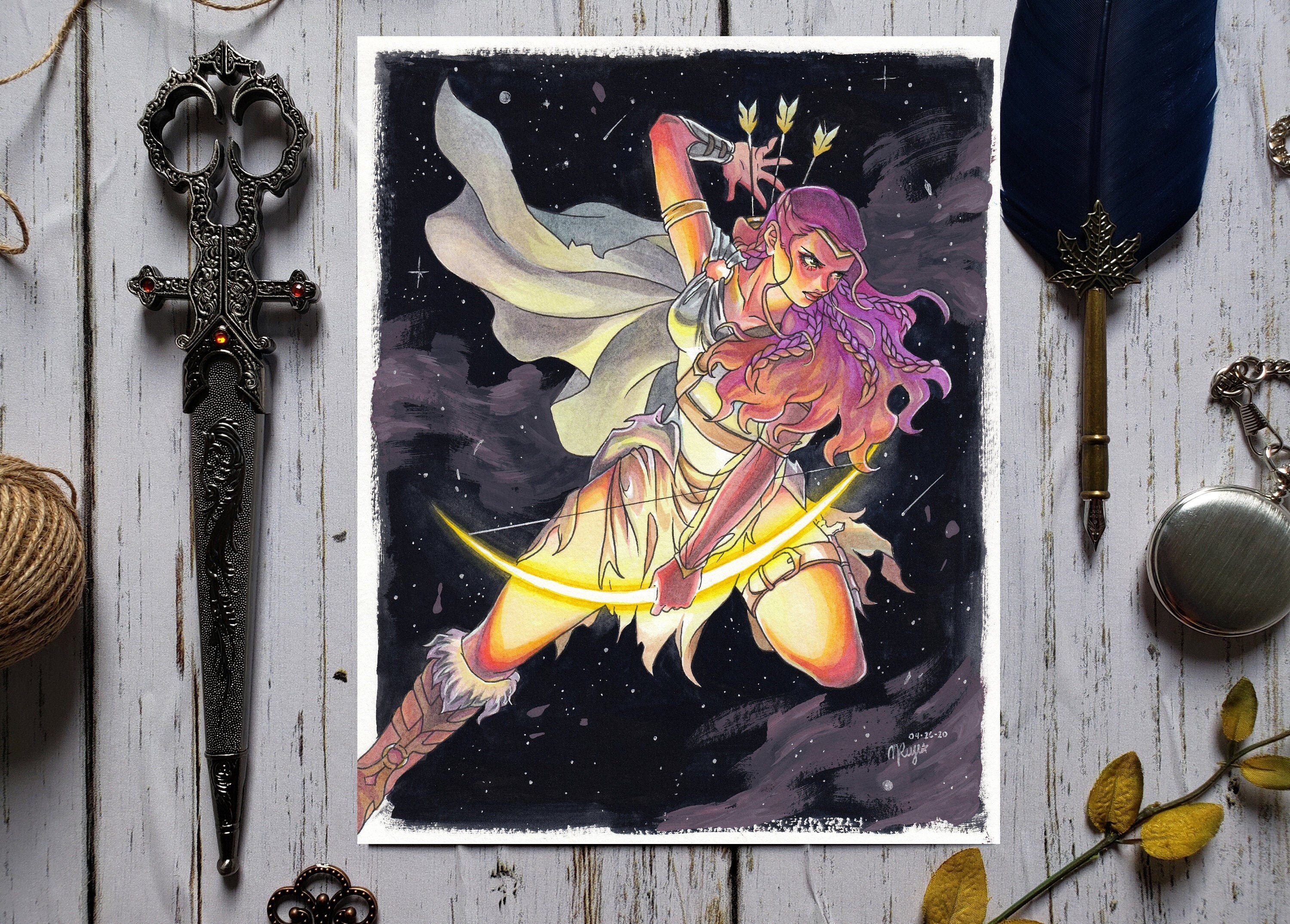 Artemis Diana Art Print Greek Goddess Of Moon And Hunting Etsy Hong Kong
