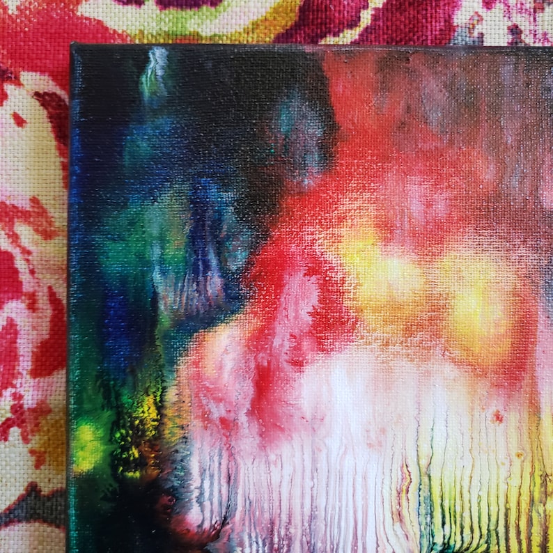 Psychedelic art Dope Abstract Acrylic painting Canvas wall Etsy