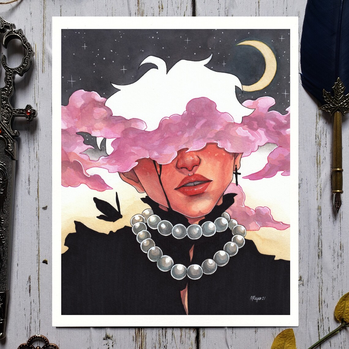Clouded Dream Art Print/original Art Pop-surrealism Fantasy - Etsy