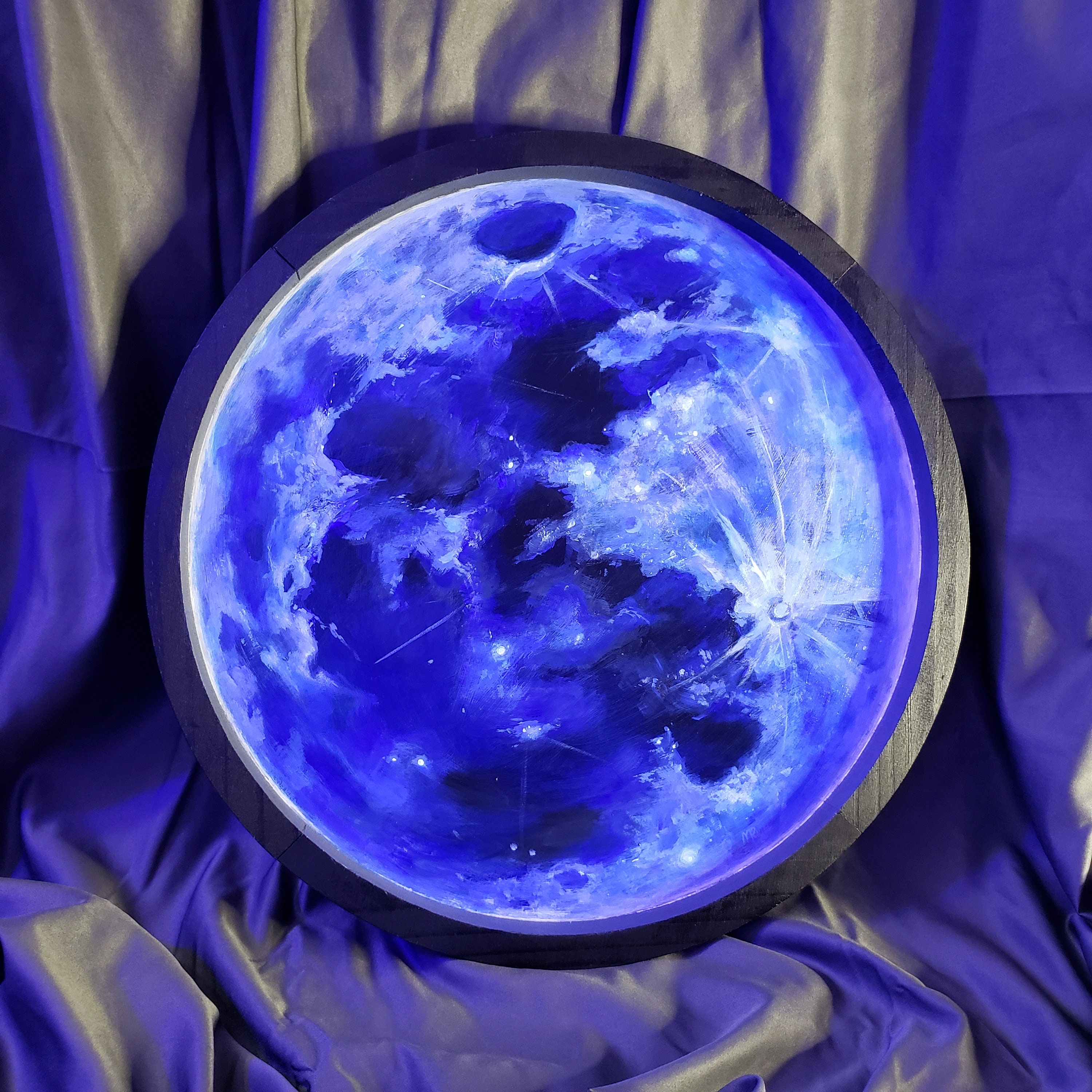 Blue Full Moon Painting ORIGINAL Art | Etsy