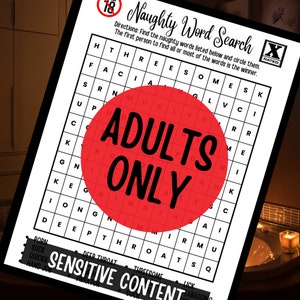 Naughty Bachelorette Word Search | Adult Party Game Printable, Dirty Word Puzzle, Girls Night Fun, Bridal Shower, Instant Download