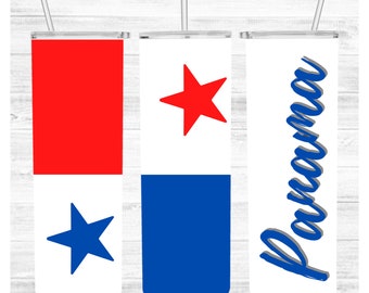 Wrap panama-beker, png PNGEgg | Digitaal 20 oz skinny bekerontwerp met Panama-vlag en kleuren - sublimatie afdrukbare download