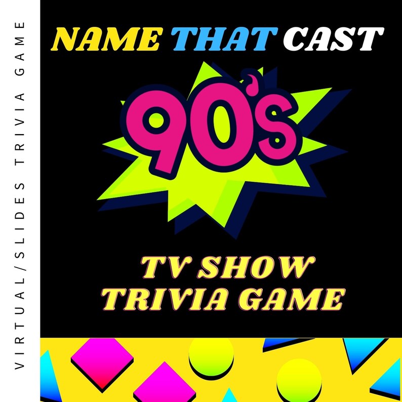 90s TV Show Trivia Virtual Quiz Game About 90s 1990s Google Etsy
