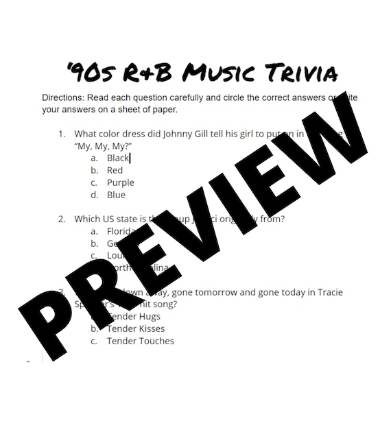 90s R B Trivia Game Black Music Trivia Black Musicians Etsy