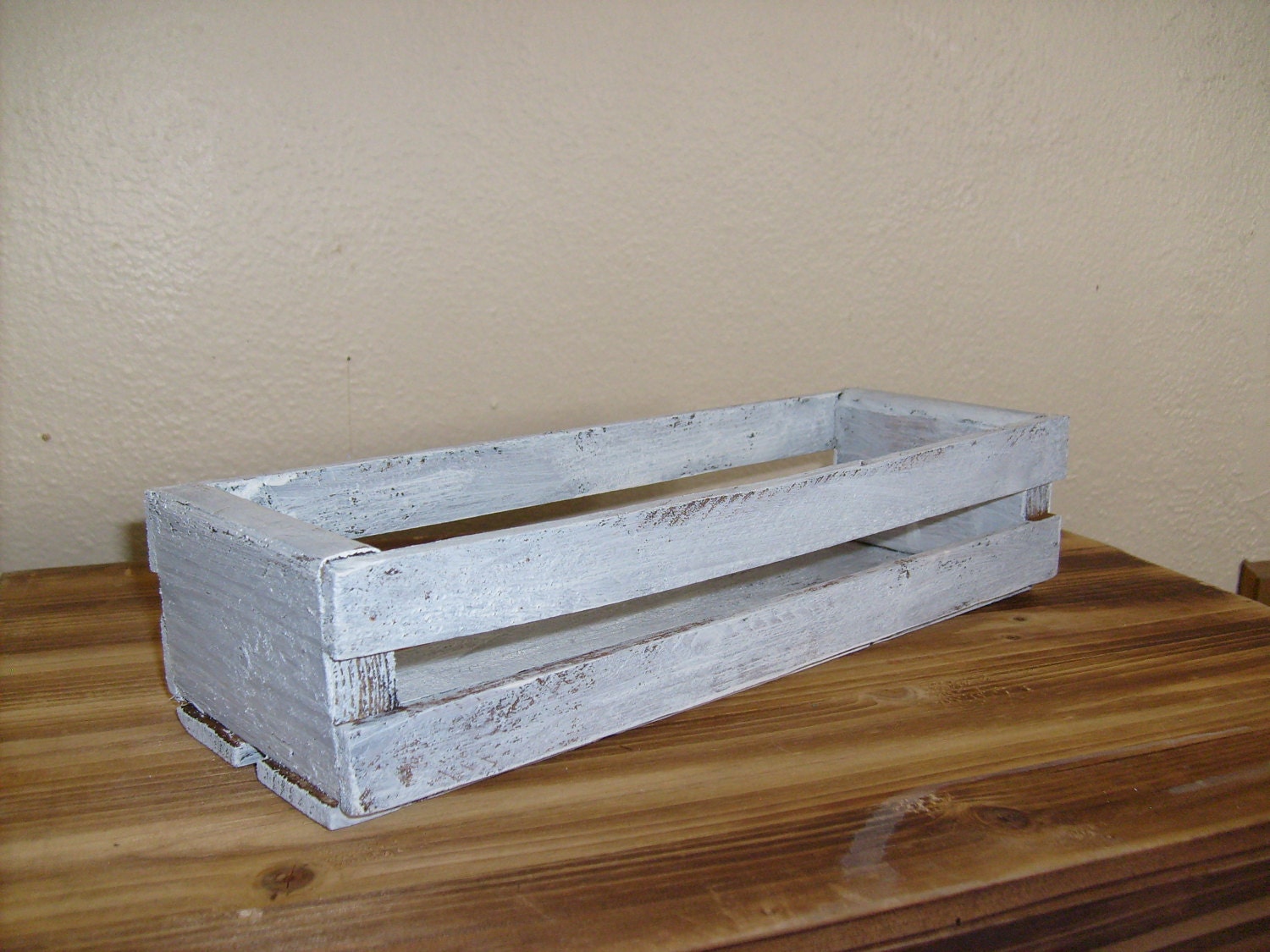 Rustic Wooden Crate White Crate Decoratvie Crate White Wood Etsy