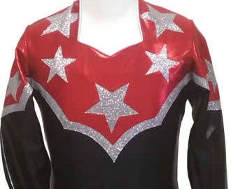 Red with Stars -- Arena Rodeo Queen Shirt -- Size Child 5/6 - Adult XLarge