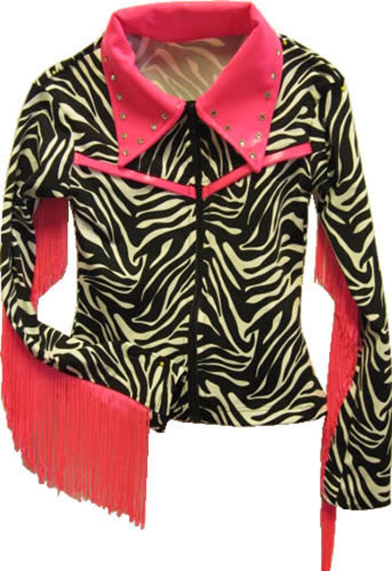Hot pink Zebra Fringe Shirt Arena Rodeo Queen Shirt Etsy