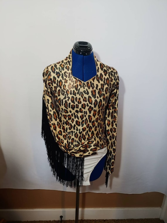 L1308 - Leopard & Black Ladies Western Arena Shirt