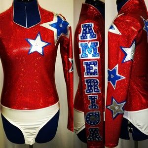 America The Beautiful -- Patriotic Arena Rodeo Queen Shirt -- Sizes Child 5/6 - Adult XLarge