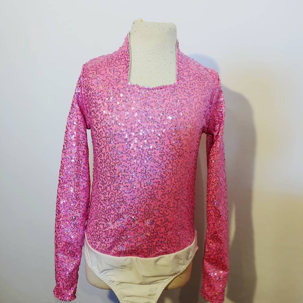 Pink Holo Squiggle Sequin -- Western Arena Rodeo Queen Shirt -- Child 5/6 up to Adult XL