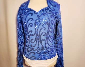 Royal Sequin Swirl -- Rodeo Queen Arena Shirt -- sizes Child 5/6 to adult XL