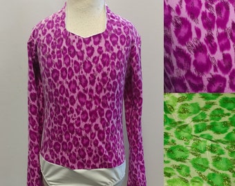 Leopard Glitter Velvet - Arena Rodeo Shirt --Sizes Child 5/6 - Adult XLarge
