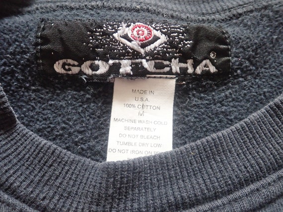 Vintage '92 Black Gotcha Sweatshirt L - image 9
