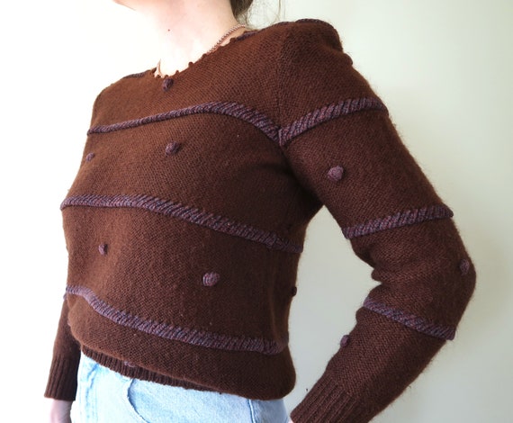 Vintage 80s Popcorn Knit Italian Sweater