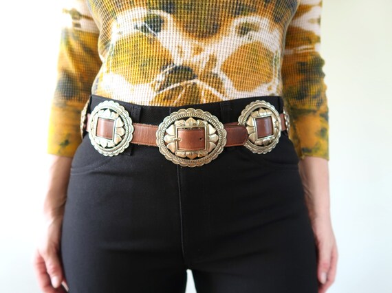 Vintage Concho Belt Leather - Massive Conchos