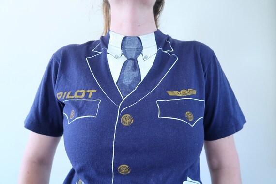 Vintage Soft Pilot Novelty T Shirt 1981 - image 2