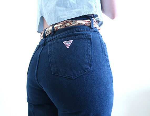 Vintage 90s Guess Jeans Dark Wash Zipper Ankle Loo