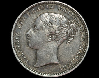 希少な1849年ヴィクトリア女王の4ペンス「グロート」銀貨 - Etsy 日本
