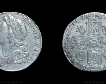 George II 1731 Silver Sixpence Roses & Plumes in Angles on Reverse, Rare Coins Unique Gifts Great British Coins