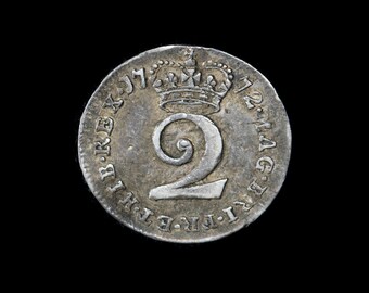 1772年 ジョージ3世 マンディ 2ペンス　銀貨 ジョージ 3 世 1772 年 シルバー マウンディ 2 ペンス コイン
