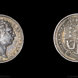 1816 George III Sixpence Silver Coin, Old Coins, Unique Gifts, Birthday Present