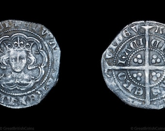 Edward III 1356 - 1361 Medieval English Silver Halfgroat Coin, York Mint, Great British Coins, Rare Coins, Genuine Coins