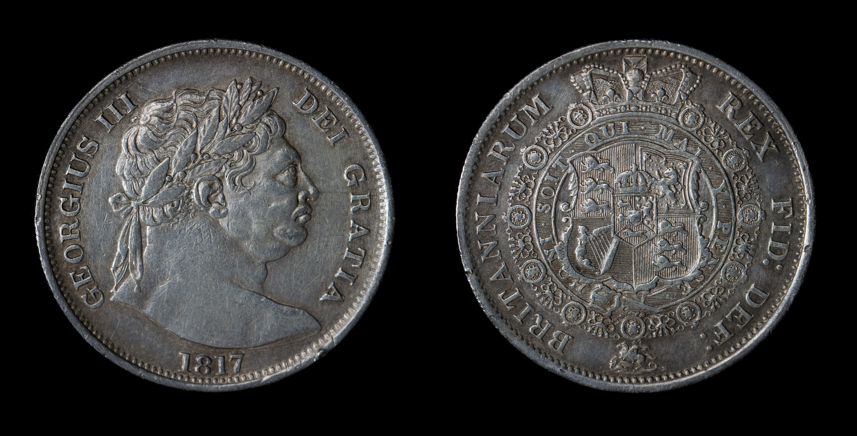 1817年ジョージ3世記念ハーフクラウン銀貨、英国歴史的寄贈品 - Etsy 日本