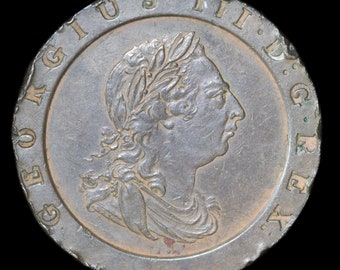 オールドイングリッシュ2ペンスコイン 1797年 ジョージ3世銅製カート