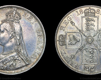 1889 Victoria Silver Double Florin 1889, Great British Coins, Victorian