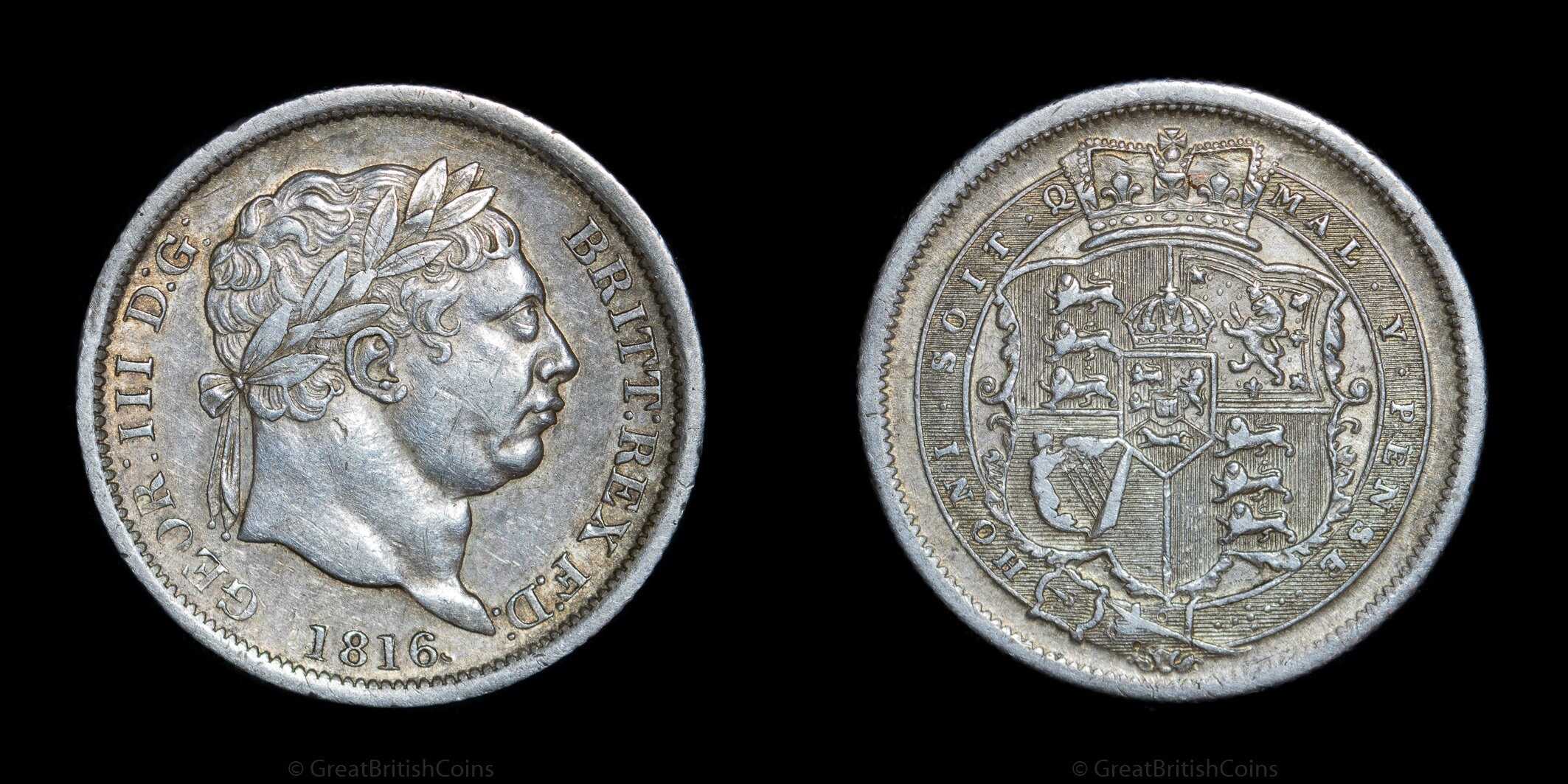 1816年 ジョージ3世 銀貨　6ペンス George III ⁄ - イギリス 1816年 ジョージ3世 Silver 銀貨 ジョージ3
