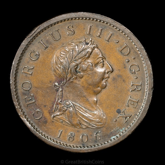 ジョージ3世銅貨、イギリス、1806年 - Etsy 日本