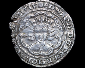 Edward III Silver Groat - mittelalterliche englische Münze, 1351-1352