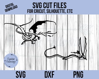 The Hobbit SVG, Smaug SVG, Dragon svg, LOTR svg, Lord of the Rings svg, Cricut, Silhouette Cut File, dxf, png, Smaug, Dragon cutting file