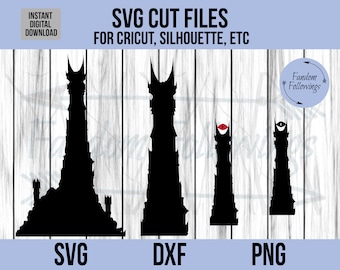 LOTR SVG, Barad-Dur SVG, Barad Dur svg, Lord of the Rings svg, Cricut Cut File, Silhouette Cut File, dxf, png, Barad-Dur, Barad Dur