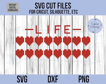 Zelda svg, Life Meter svg, Pixel Heart svg, Legend of Zelda svg, Heart svg, Zelda Cricut file, Cricut Cut File, Cut File, life meter cricut