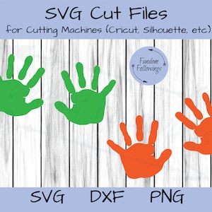Huellas de manos SVG, mano del niño svg, mano SVG, Archivo de corte, Archivo de corte Cricut, Archivo de corte de silueta, dxf, png, Archivo de corte, archivo Cricut de huella de mano