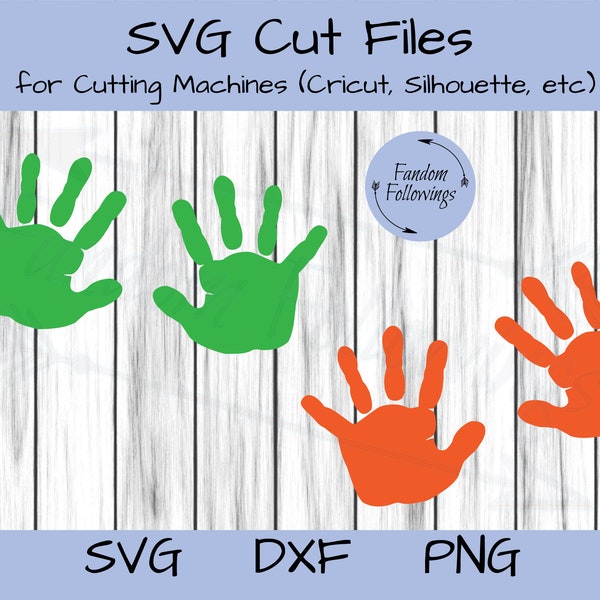 Handprints SVG, child's hand svg, hand SVG, Cut File, Cricut Cut File, Silhouette Cut File, dxf, png, Cutting File, handprint Cricut file