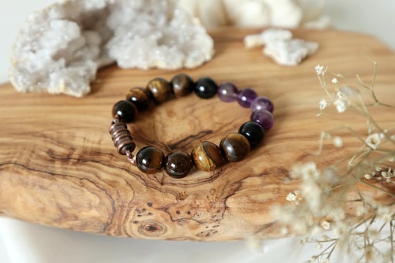 Dainty Gemstone Bracelet, Bra Bracelet, Yellow Tiger Eye Bracelet